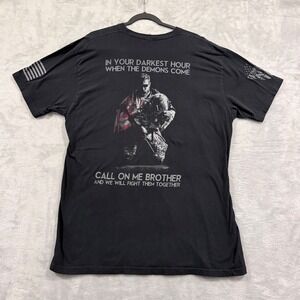 Warrior XII Mens 2XL Black Graphic T-Shirt Call On Me Brother American Apparel